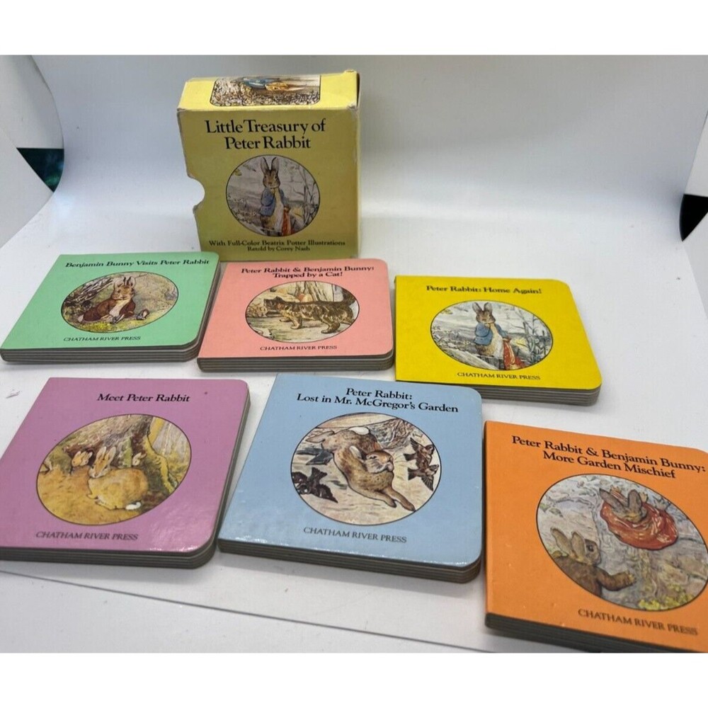 Little Treasury of Peter Rabbit Vintage Mini Book Set 1983 easter